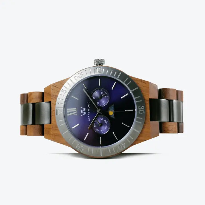 AvantWood - Royal Moon Phase - Dark Navy - Men's Watch