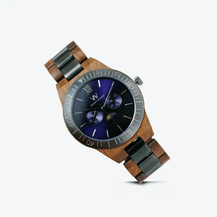 AvantWood - Royal Moon Phase - Dark Navy - Men's Watch
